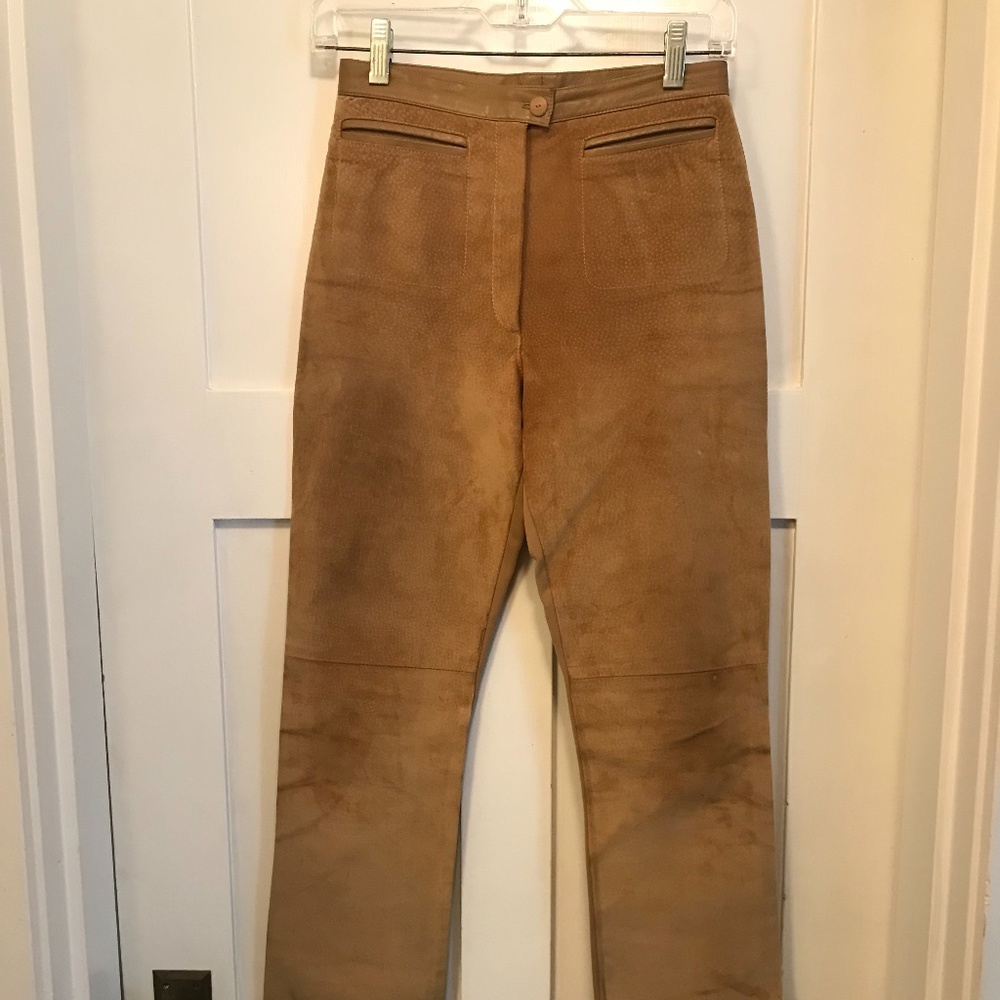 MANIGANCE Paris Golden Leather Slim-Fit Pants